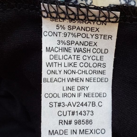 Ava James Mixed Media Black Patchwork Look 3/4 Sleeve Top NEW NWT Size M - Picture 6 of 6